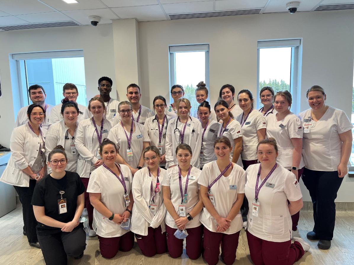 Group of nursing students in uniforms